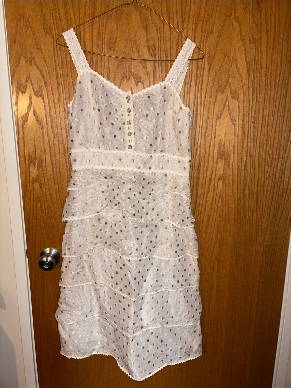 Tory Burch White Eyelet Tiered Dress
